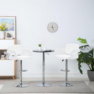 Swivel bar stools 2 pcs white faux leather - Bar Stool