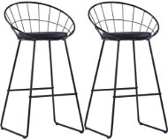 Bar stools 2 pcs black faux leather - Bar Stool