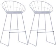Bar stools 2 pcs white faux leather - Bar Stool