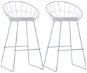 Barové stoličky, 2 ks, biele, umelá koža - Barová stolička