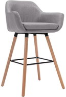 Bar stool with armrests light gray textile - Bar Stool