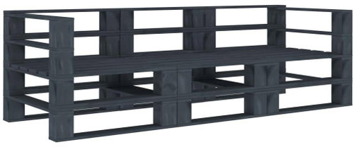 Garden Sofa from Pallets Grey 3-seater Wood 3052185 - Garden Sofa - Main image