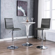 Bar stools 2 pcs gray faux leather - Bar Stool