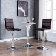 Bar stools 2 pcs brown faux leather - Bar Stool
