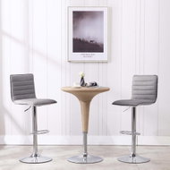 Bar stools 2 pcs light gray textile - Bar Stool
