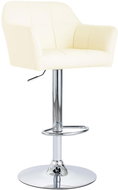 Bar stool with creamy faux leather armrests - Bar Stool