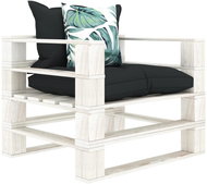 Garden Sofa from Pallets of Charcoal and Flowered Cushions Wood 3052468 - Garden Sofa