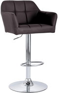 Bar stool with armrests brown faux leather - Bar Stool
