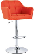 Bar stool with orange faux leather armrests - Bar Stool
