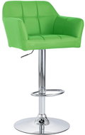 Bar stool with armrests in green faux leather - Bar Stool
