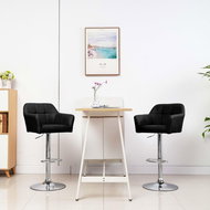 Bar Stools With Armrests 2 pcs Black Synthetic Leather - Bar Stool