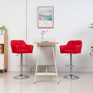 Bar stools with armrests 2 pcs red faux leather - Bar Stool