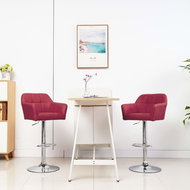 Bar stools with armrests 2 pieces burgundy faux leather - Bar Stool