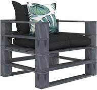 Garden Sofa made of Pallets Charcoal and Flowered Cushion Wood 3052612 - Garden Sofa