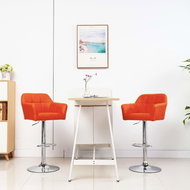 Bar stools with armrests 2 pcs orange faux leather - Bar Stool