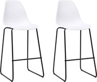 Bar stools 2 pcs white plastic - Bar Stool