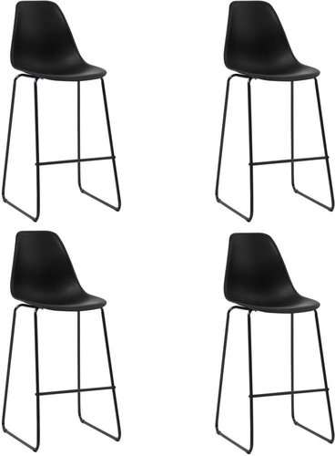 Bar stools 4 pcs black plastic - Bar Stool - Main image