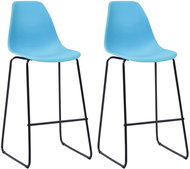 Bar stools 2 pcs blue plastic - Bar Stool