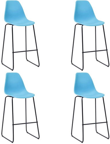 Bar stools 4 pcs blue plastic - Bar Stool - Main image