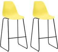 Bar stools 2 pcs yellow plastic - Bar Stool