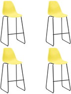 Bar stools 4 pcs yellow plastic - Bar Stool