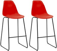 Bar stools 2 pcs red plastic - Bar Stool
