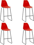 Bar stools 4 pcs red plastic - Bar Stool
