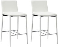 Bar stools 2 pcs white artificial leather - Bar Stool
