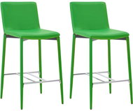 Bar stools 2 pcs green faux leather - Bar Stool