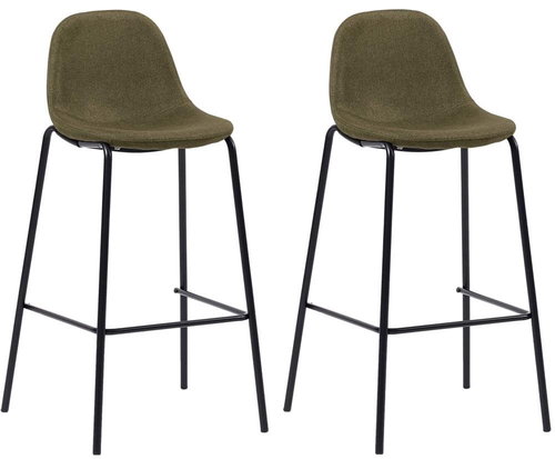 Bar stools 2 pcs brown textile - Bar Stool - Main image