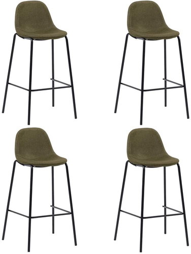 Bar stools 4 pcs brown textile - Bar Stool - Main image