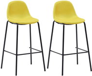 Bar stools 2 pcs yellow textile - Bar Stool