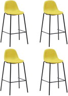 Bar stools 4 pcs yellow textile - Bar Stool
