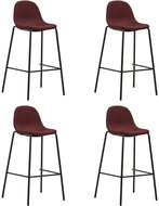 Bar stools 4 pcs burgundy textile - Bar Stool