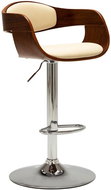 Bar stool cream bent wood and faux leather - Bar Stool