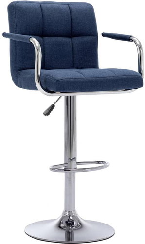 Blue textile bar stool - Bar Stool - Main image