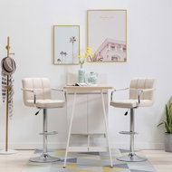 Bar stools 2 pcs cream textile - Bar Stool