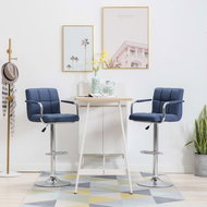 Bar stools 2 pcs blue textile - Bar Stool