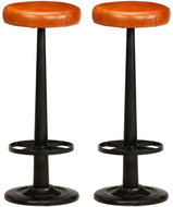 Bar stools 2 pcs genuine leather - Bar Stool
