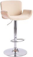 Barová stolička krémová, umelá koža - Barová stolička
