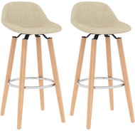 Bar stools 2 pcs cream textile - Bar Stool