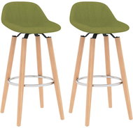 Bar stools 2 pcs green textile - Bar Stool