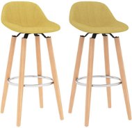 Bar stools 2 pcs mustard yellow textile - Bar Stool