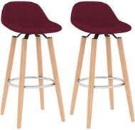 Barové stoličky, 2 ks, vínové, textil - Barová stolička