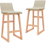 Bar stools 2 pcs cream textile - Bar Stool