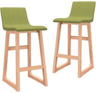 Bar stools 2 pcs green textile - Bar Stool