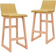 Bar stools 2 pcs mustard yellow textile - Bar Stool