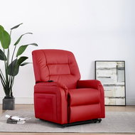Electric lifting positioning TV chair red faux leather 249913 - Armchair