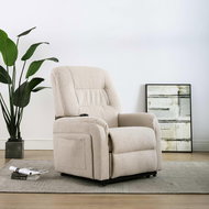 Electric Lifting Positioning TV chair Cream Textile 249920 - Armchair