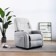 Electric Lifting Adjustable TV Chair Light Grey Textile 249921 - Armchair